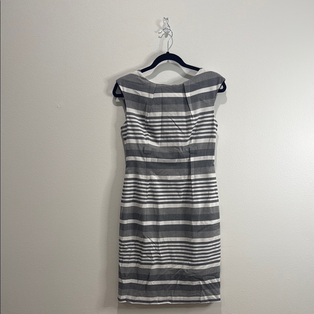 Calvin Klein Elegant Striped Gray Dress
